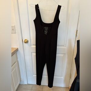 Blackmilk corset high waisted overalls